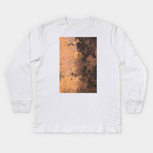 Orange texture burnt Kids Long Sleeve T-Shirt